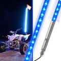 4ft LED Whip Blue Lights Waterproof Flag Pole Safety Antenna with Flag for Can Am Maverick X3 Sand Dune Buggy UTV ATV 2020 Polaris RZR XP 4X4 Offroad Truck 4 Wheels - 1PCS