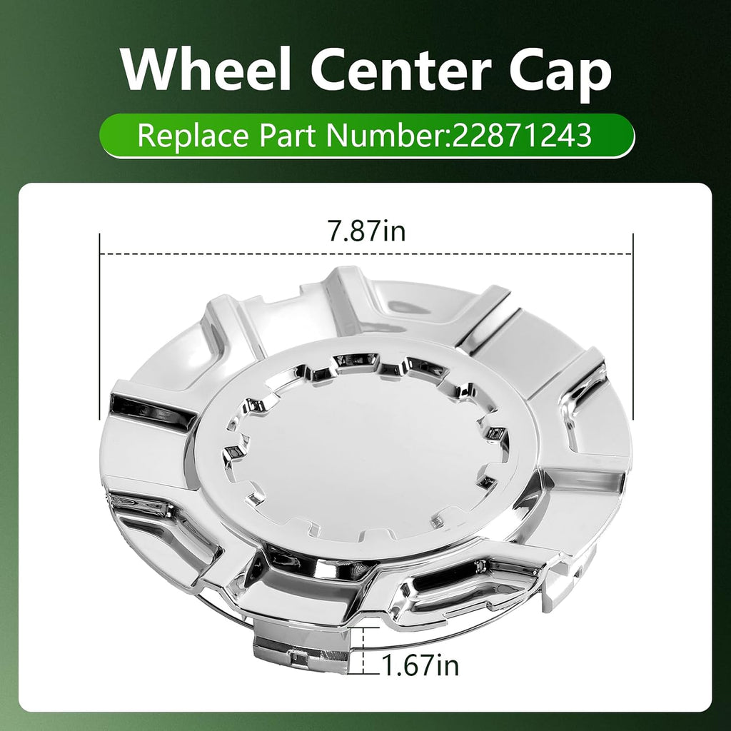 4PCS Wheel Center Caps Hubcap Cover for Chevy Silverado 1500 High Country 2014-2018 Replaces 22871243 (20" 10-Spoke Wheels Only)