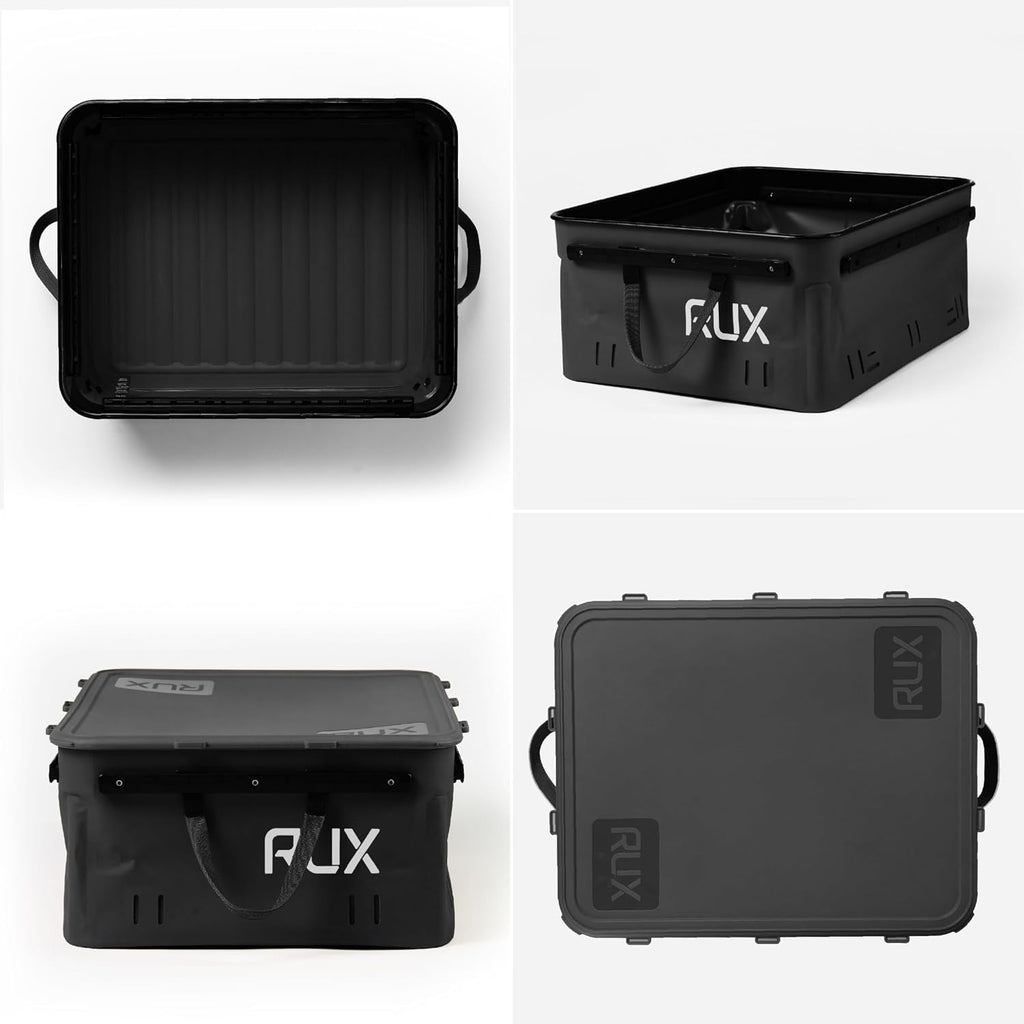 RUX 40L Collapsible Gear Box (Black) - Modular Adventure Storage Solution For Camping Storage, Overlanding, Off-road And Van Life - Weatherproof, Durable and Multifunctional