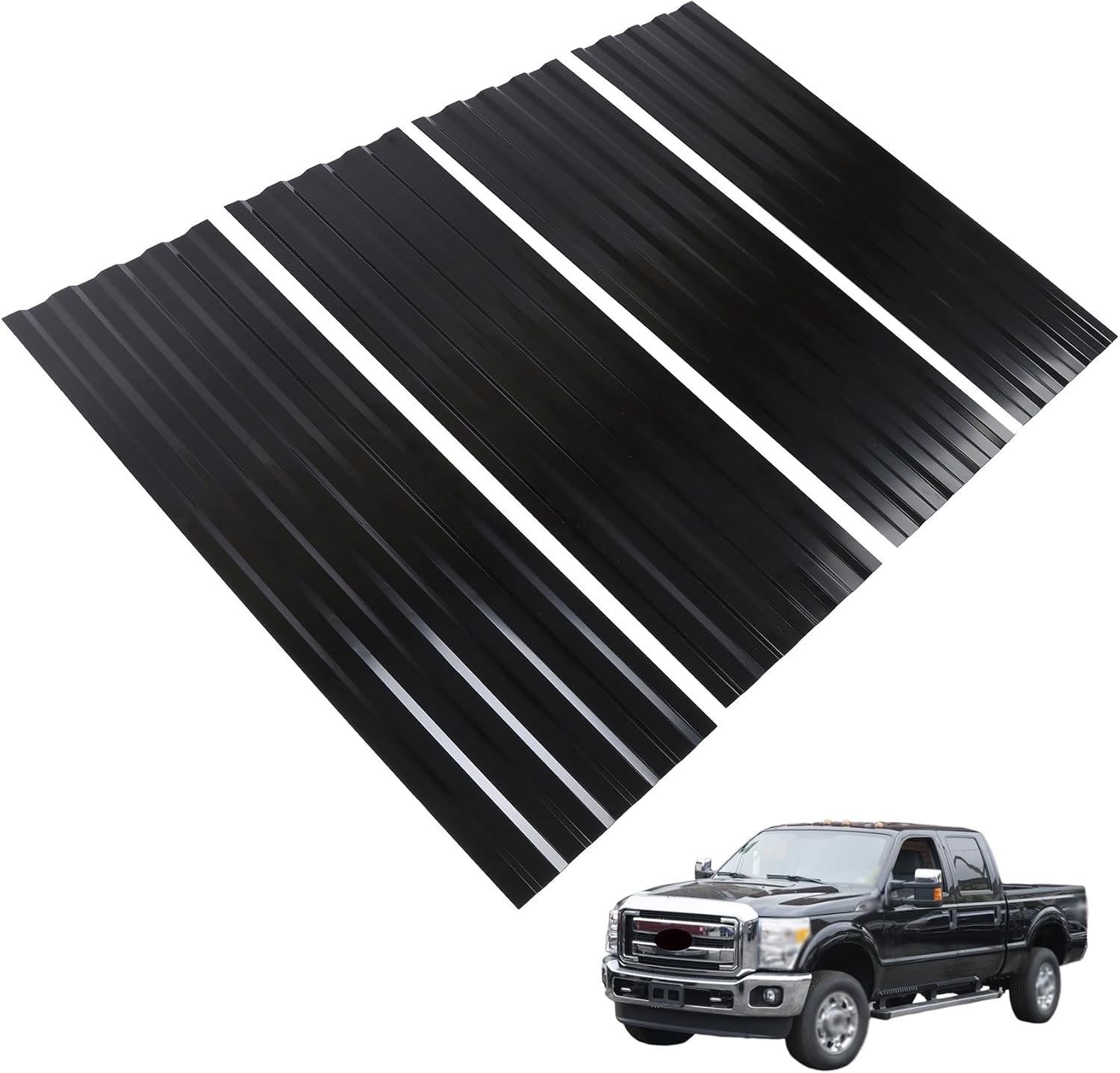 WFLNHB 4Pcs Black Steel Truck Bed Floor Patch Panel Replacement for F250 F350 F450 1999-2016 926-881