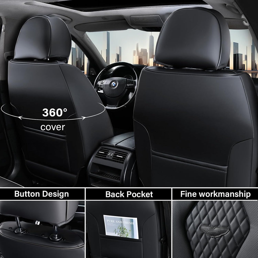 coverado seat covers, car seat covers full set showing dimensions
