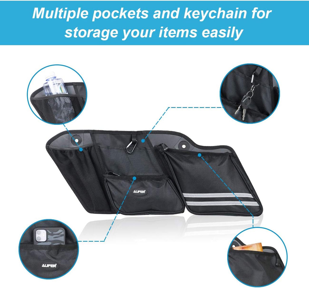 AUFER Left & Right Side Motorcycle Saddlebag Organizers Storage Bags Saddle bag Organizers Bag Compatible With For 1993-2013 Harley Touring Road King Road Glide Electra Glide Street Glide