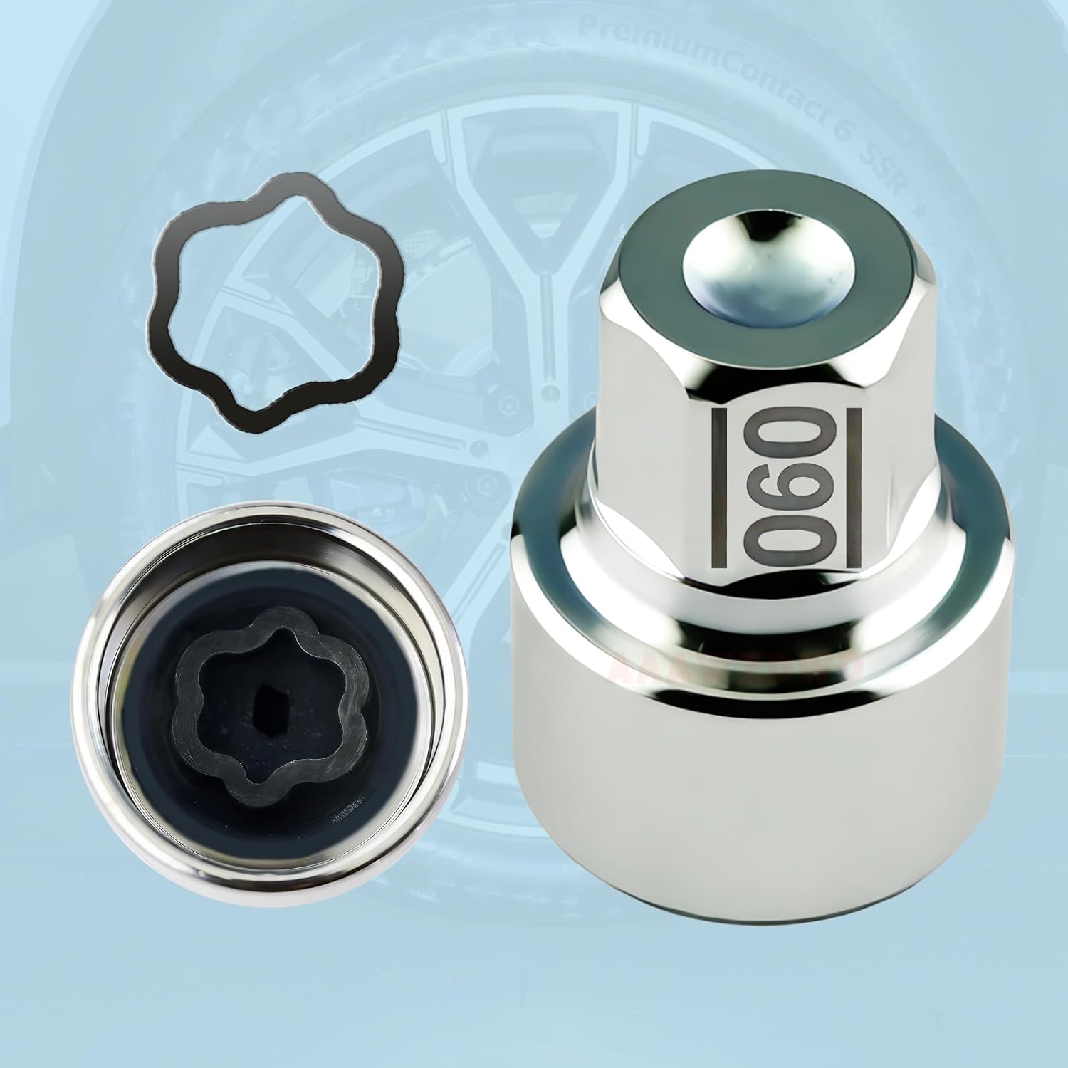 #060 Compatible with BMW 1 3 5 7 8 X2 X3 X5 X6 Wheel Lock Key Tire Lug Key | 060 Wheel Locking Nut Key Replacement