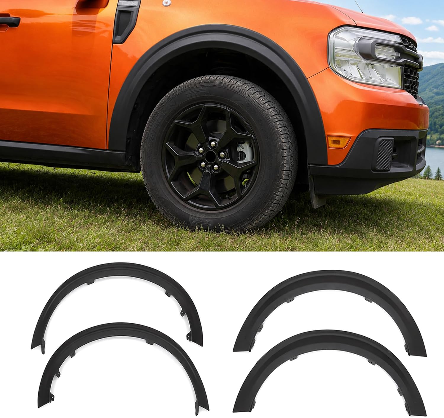 Mabett Fender Flares for Ford Maverick 2026 2022-2025, Front and Rear Wheel Eyebrow Maverick Accessories 4PCS Fender Trim
