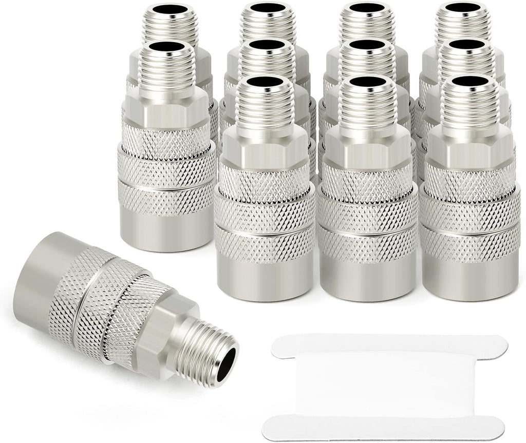 gasher 12pcs 1/4-inch male industrial coupler,1/4 basic flow, main product view