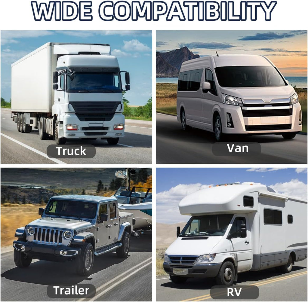 Aluminum Trailer Chain Holder, Trailer Towing Chain Organizer with 7 Way Rv Chain Plug Holder Cover, Heavy Duty Anti-Rust Cable Wire Harness Holder for 2" 2¼" Tongue Jack RV Camper Towing Accessories
