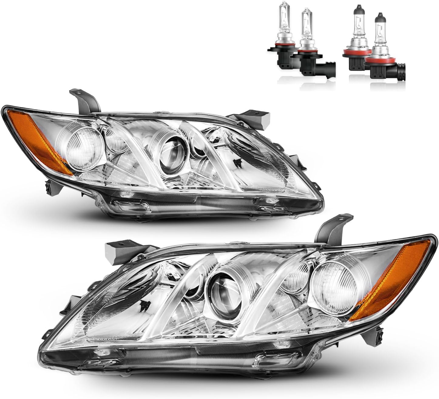 Headlights Assembly for 2007-2009 Toyota Camry, Headlights Assemblies for 2007 2008 2009 Toyota Camry US Version Driver & Passenger Side