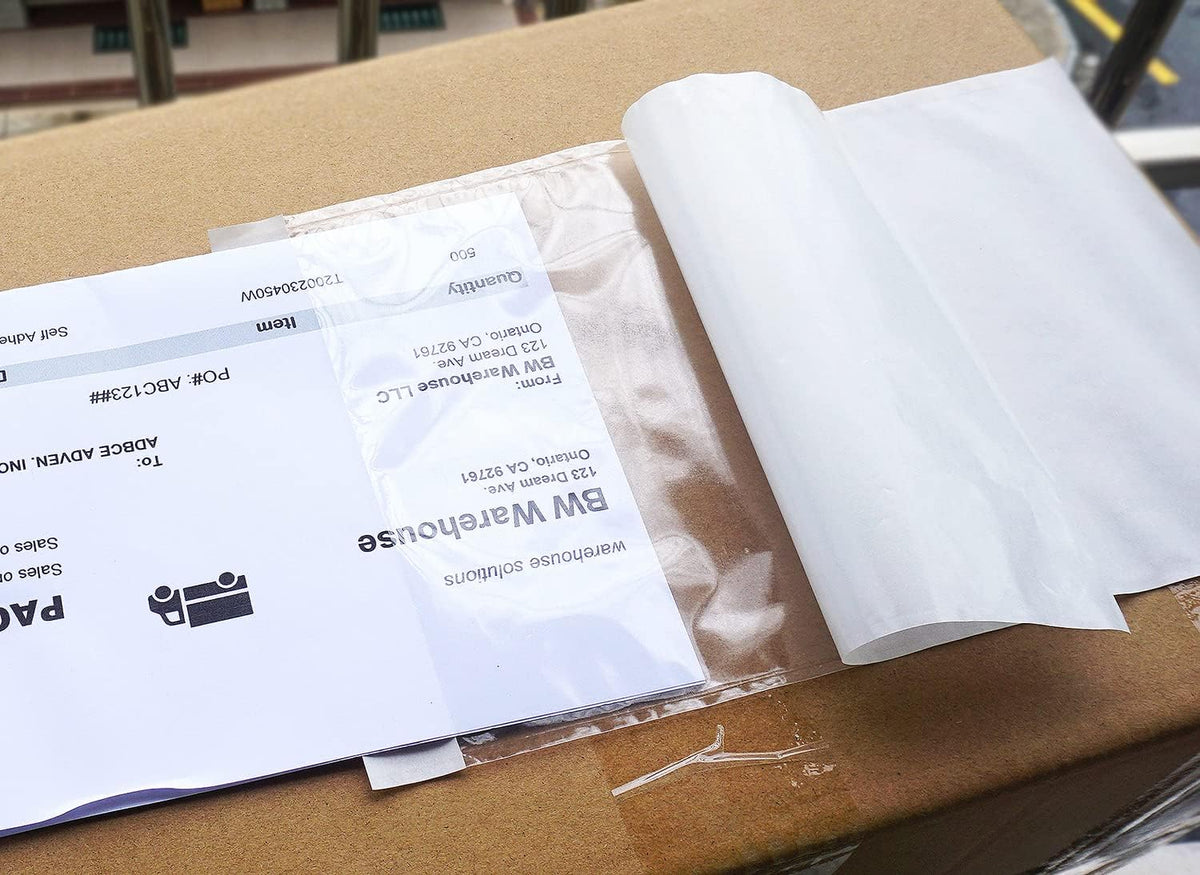 (300 pcs) premium 6''x10'' packing list envelope, tailored, side view