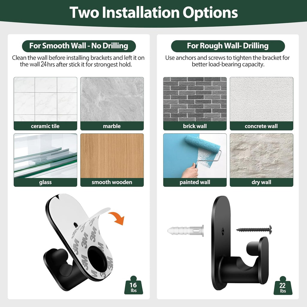 kamanina curtain rods 2 pack no drilling 32, close-up detail