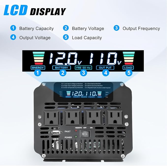 4000 Watt Power Inverter, Car Inverter 12V DC to 110V/120V AC Converter - Image 2