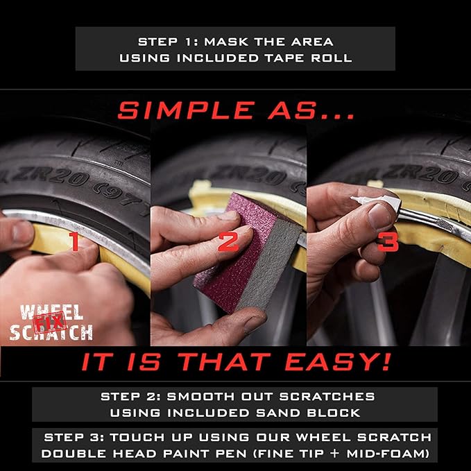Matte Black Rim Touch Up Paint Kit, Car Wheel Scratch Repair Kit, Wheel Touch - Image 7