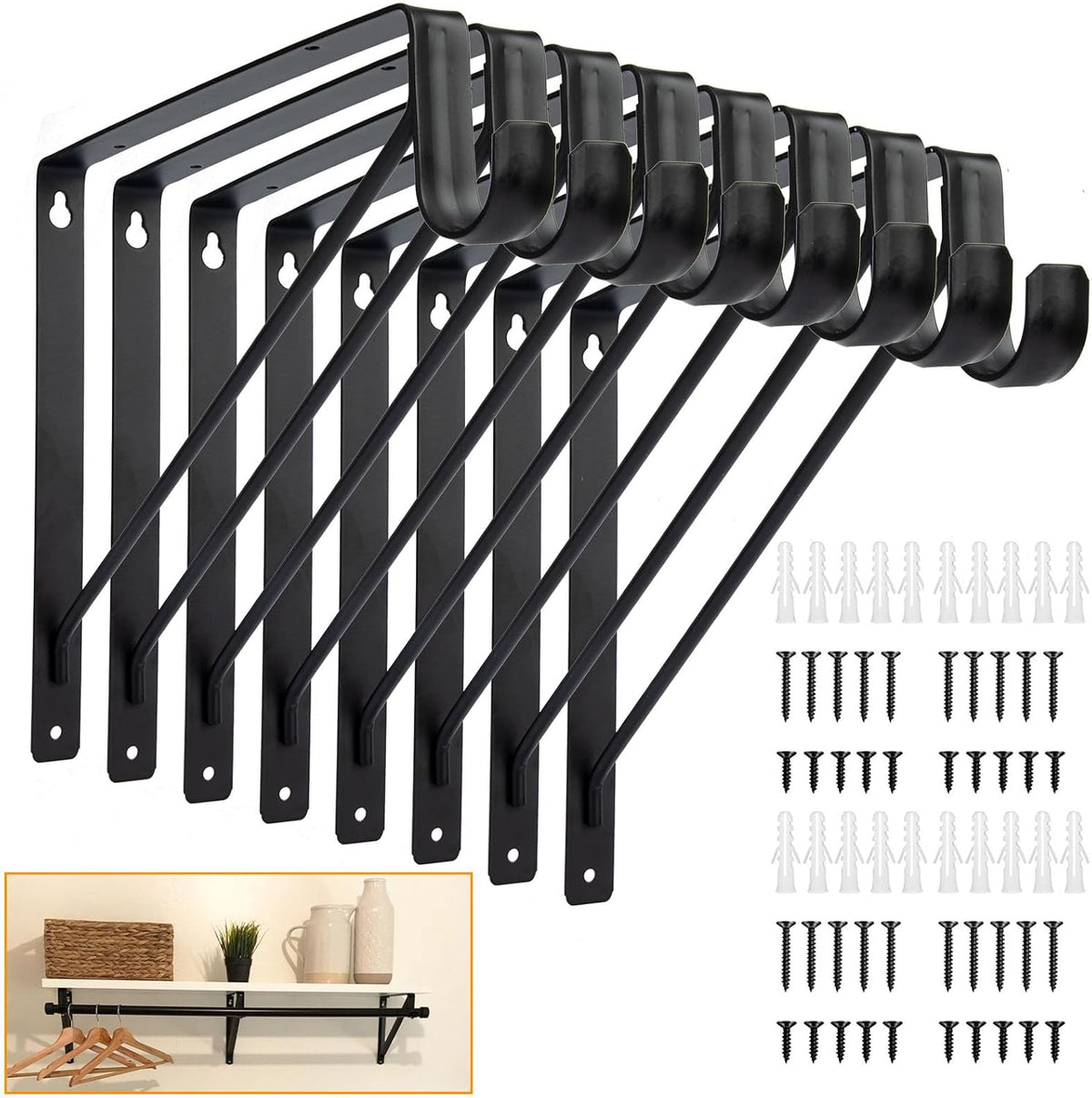 heavy duty closet rod bracket 11”x11” closet shelf, main product view