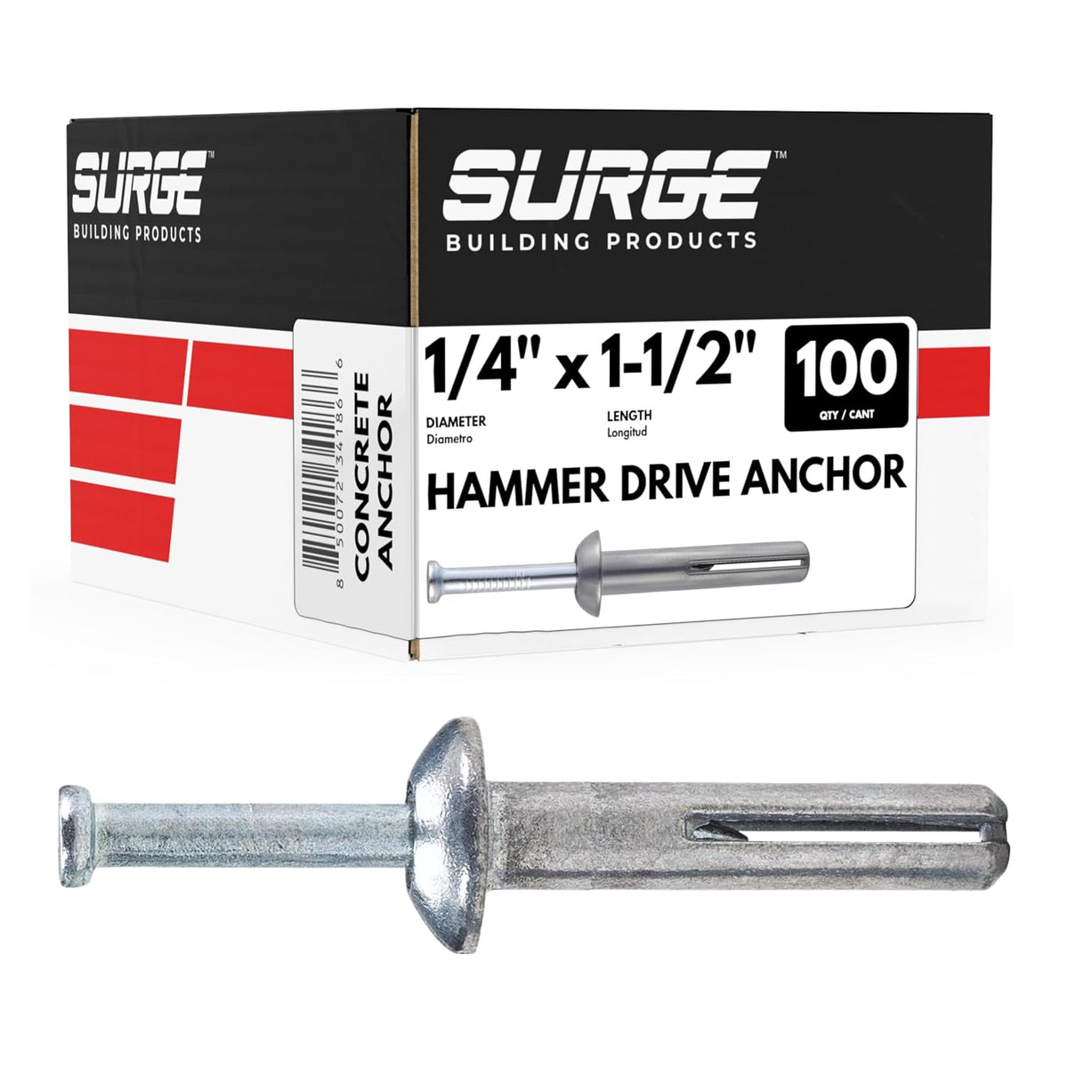 1/4" x 1-1/2" hammer drive nail in concrete, main product view