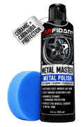 Metal Polish Kit with Applicator Pad – Restores Shine & Removes Oxidation on Chrome, Aluminum & Stainless Steel – Carnauba + Ceramic Protection – Metal Cleaner & Polish – 8.4 oz