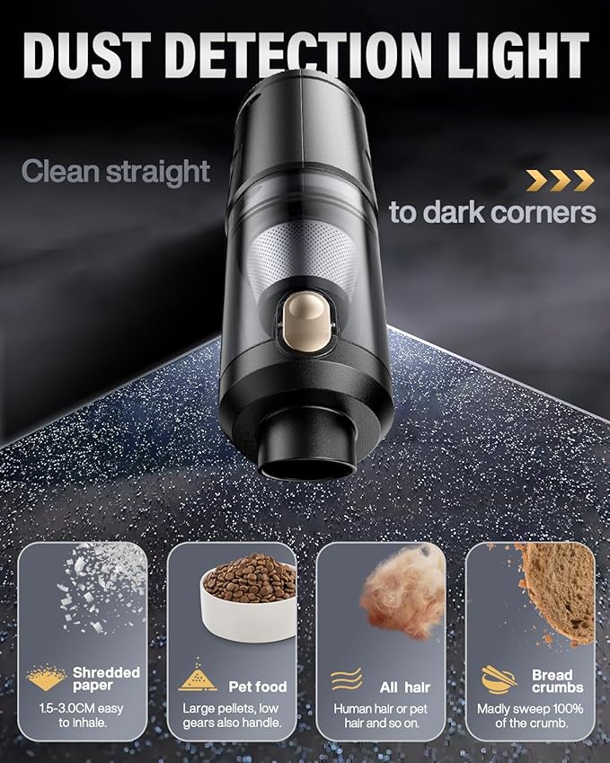 Handheld Car Vacuum Portable Cordless, 21000Pa High Power Handheld Vacuum - Image 6