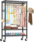 golpart heavy duty rolling clothes rack wheels portable, main product view