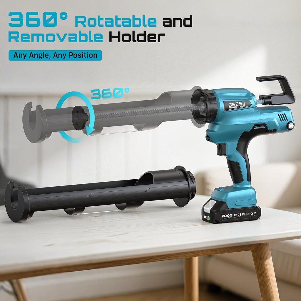 seesii 29oz electric caulking gun, cordless caulk gun, view 9