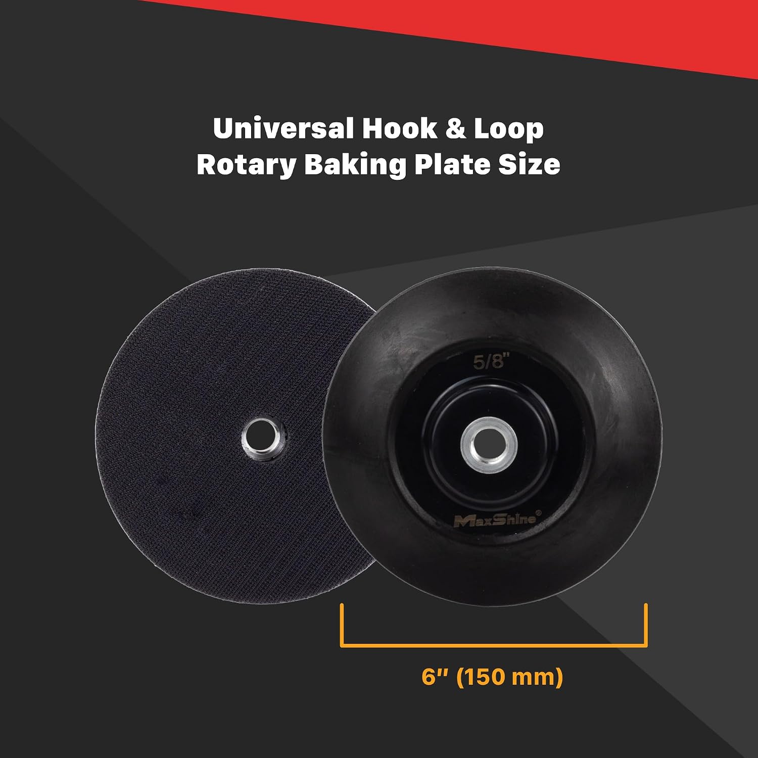 Maxshine 6" Universal Hook & Loop Rotary Backing Pad Polishing Plate (152mm) - Compatible with Universal Rotary Polishers - Sanding, Polishing, Buffing - Professional Grade for Car Care Detailing