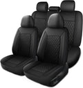 Leather Car Seat Covers, Breathable and Waterproof Seat Cover Full Set
