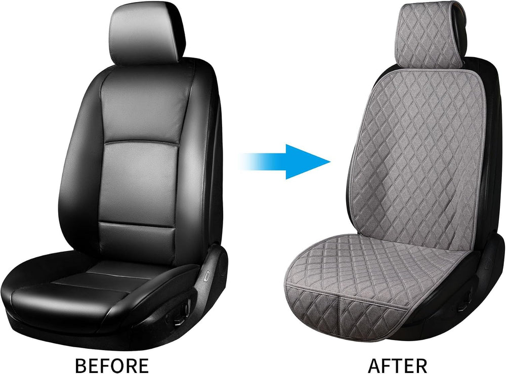 ENOGE Front Car Seat Covers, Linen Car Seat Cover, Driver Seat Protector with...