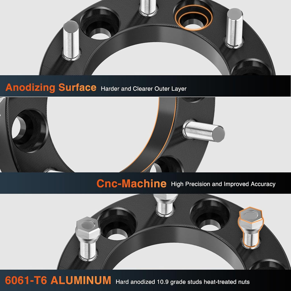 Nilight 6x135 Wheel Spacers for 2015-2022 Ford F150,1.5inch Wheel Spacers M14x1.5 Studs and 87.1mm Hub Bore Compatibility with 2015 2016 2017 2018 2019 2020 2021 2022 Expedition Navigator-4pcs