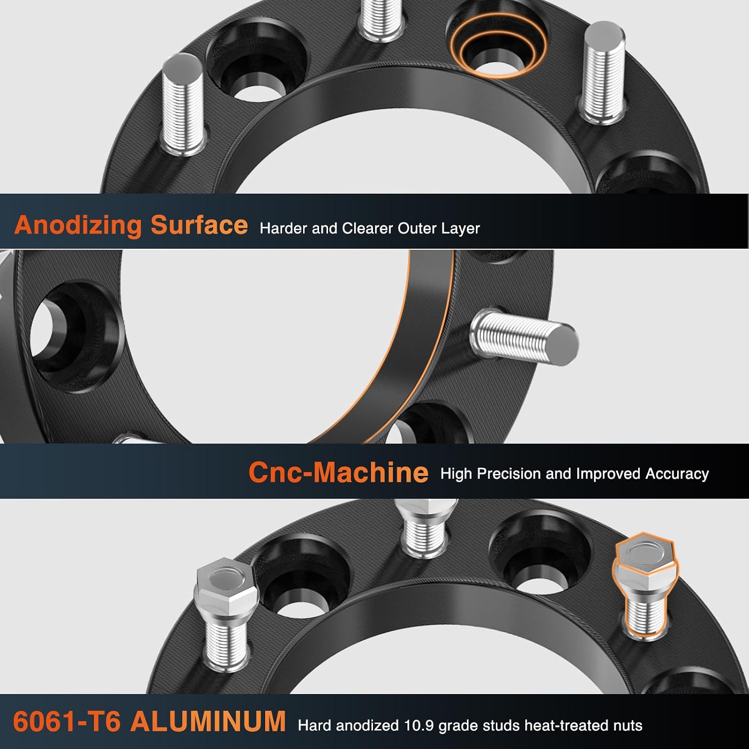 Nilight 6x135 Wheel Spacers for 2015-2022 Ford F150,1.5inch Wheel Spacers M14x1.5 Studs and 87.1mm Hub Bore Compatibility with 2015 2016 2017 2018 2019 2020 2021 2022 Expedition Navigator-4pcs