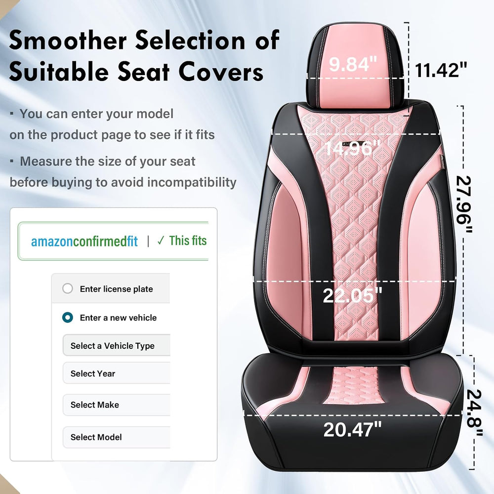 Coverado Seat Covers, Car Seat Covers Front Seats, Perforated Diamond Leather...