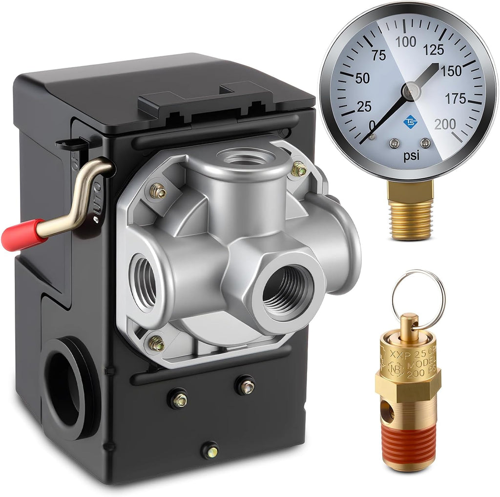 dreyoo air compressor pressure switch, 120-155 psi, 4, main product view