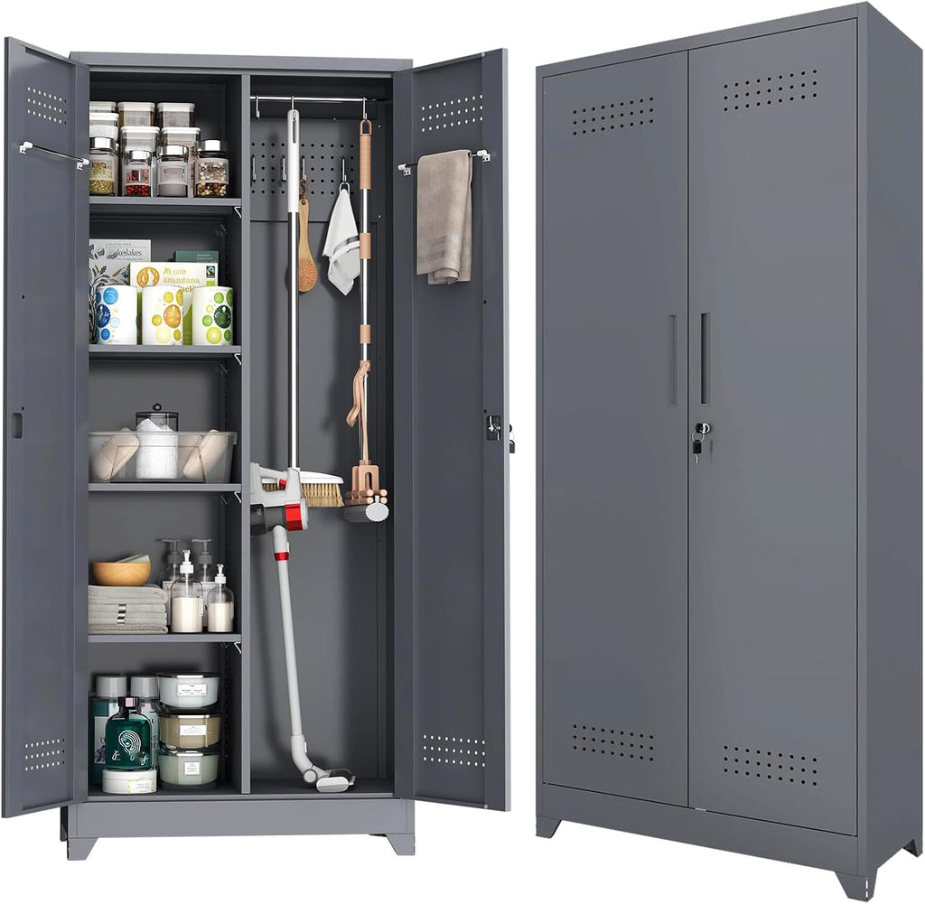 metal storage cabinet with lock,72" garage storage cabinets shown in use