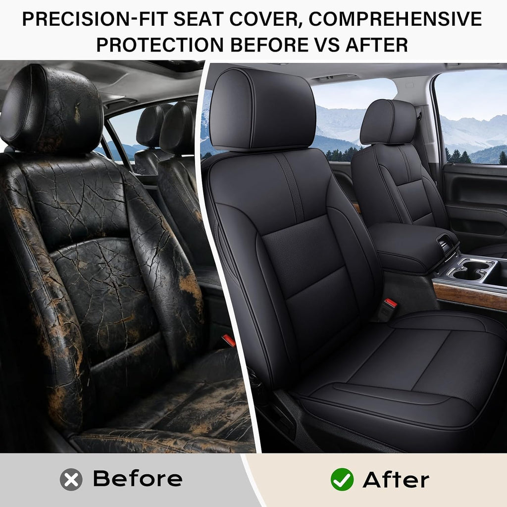 coverado chevy silverado seat covers, faux leather seat, close-up detail