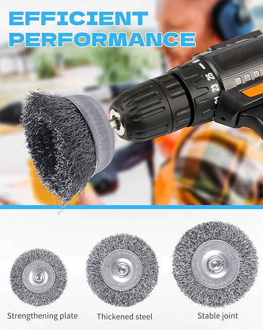 30 Pack Carbon Steel Wire Wheel Brush, Rocaris Cup Brush, Wheel Brush, Pen - Image 6