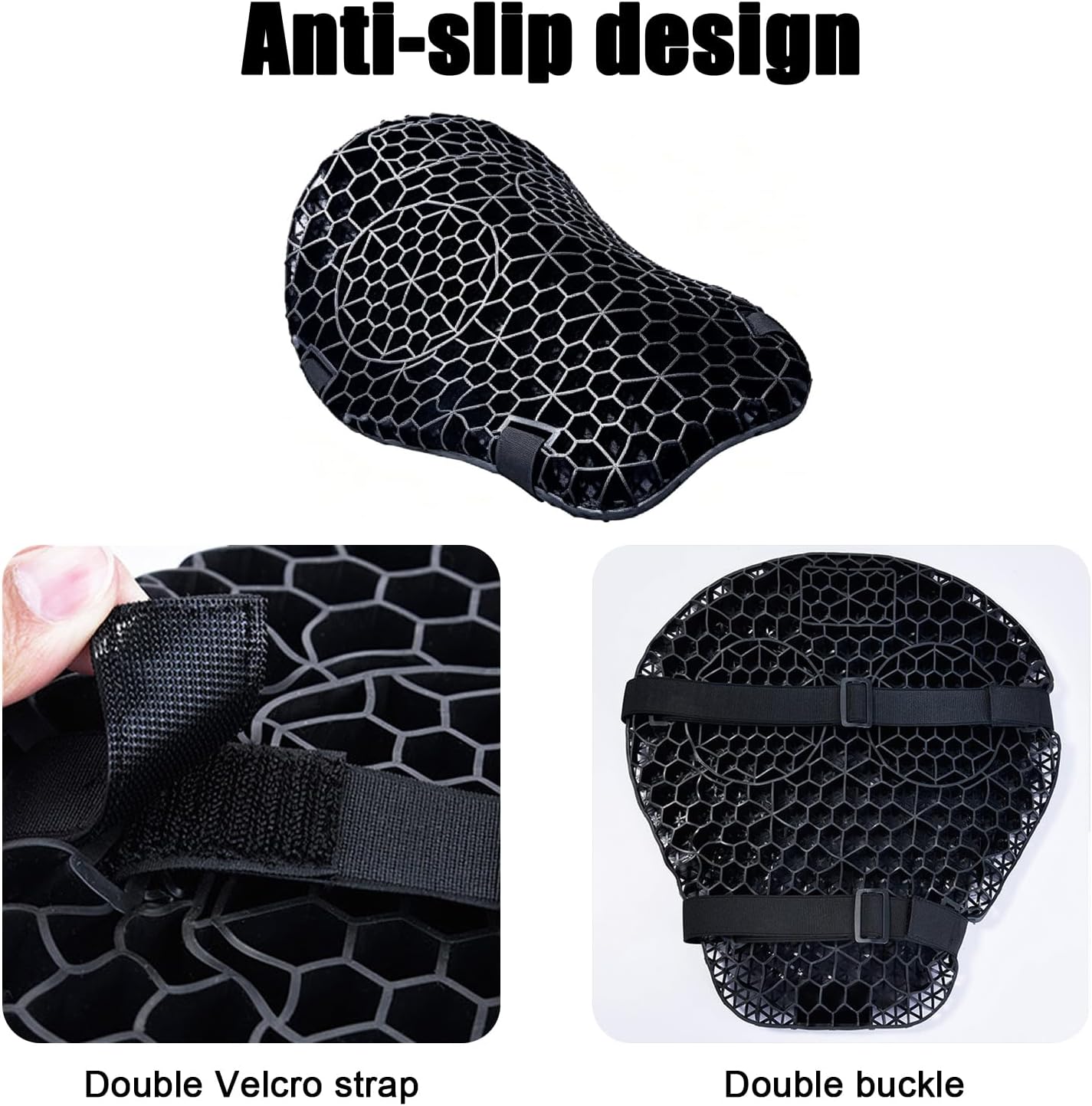 Motorcycle Seat Cushion for Honda ADV150 2021-2023, 3D Honeycomb TPE Gel Seat Pad, Breathable and Non-Slip Shock-Absorbing Seat Cover, Pressure-Relief Design
