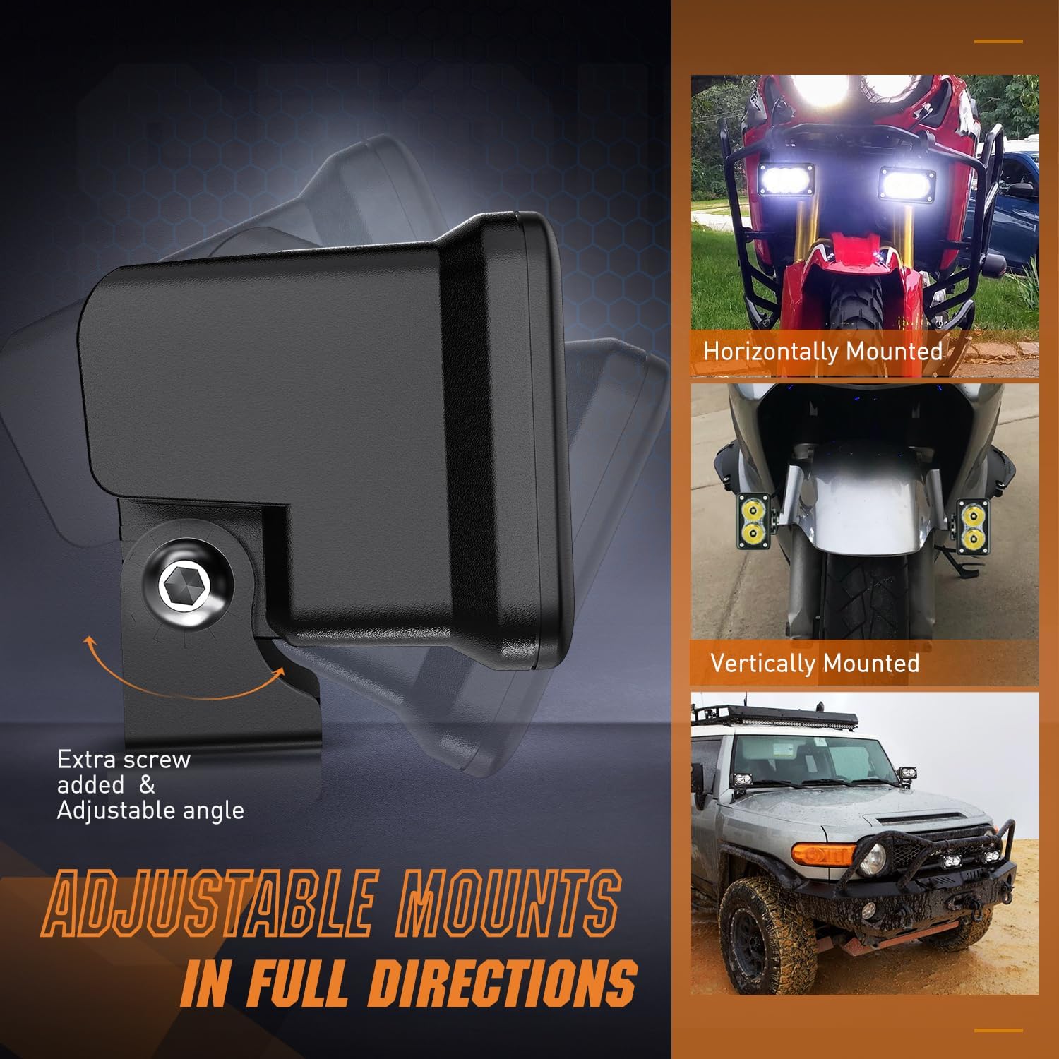 Nilight Motorcycle LED Pods 2 PCS 3 Inch Flood Offroad Fog Light 1160LM Built-in EMC Driving Auxiliary Lights for Motorbike SUV ATV Truck Boat Tractor Forklift
