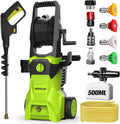 KEPEAK 5000PSI Portable PowerWasher with 4 Quick Connect Nozzles, Foam Cannon, 52ft Hose Reel, for Cars Fences Driveways Patios