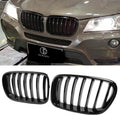 F25 Grill, Single Slat Gloss Black Kidney Grille,ABS Plastic,2pcs | Direct Snap-on Replacement,Sporty Style Upgrade,Compatible with BMW 2011-2013 X3 F25 28i 30d 35i 35d (xDrive)