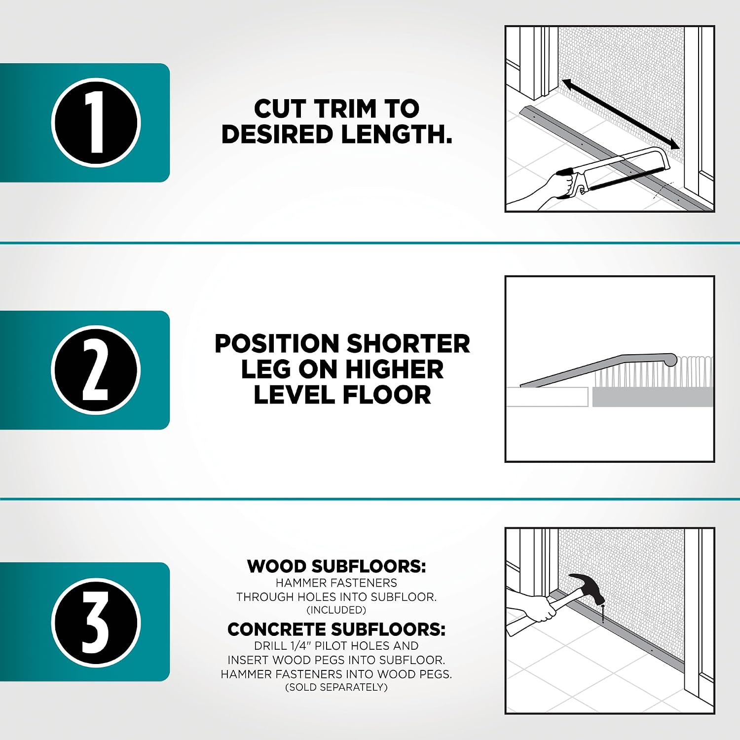 M-D Building Products 66092 1-3/8 In. X 36 In. Polished Aluminum Carpet Trim w/Screw Nails