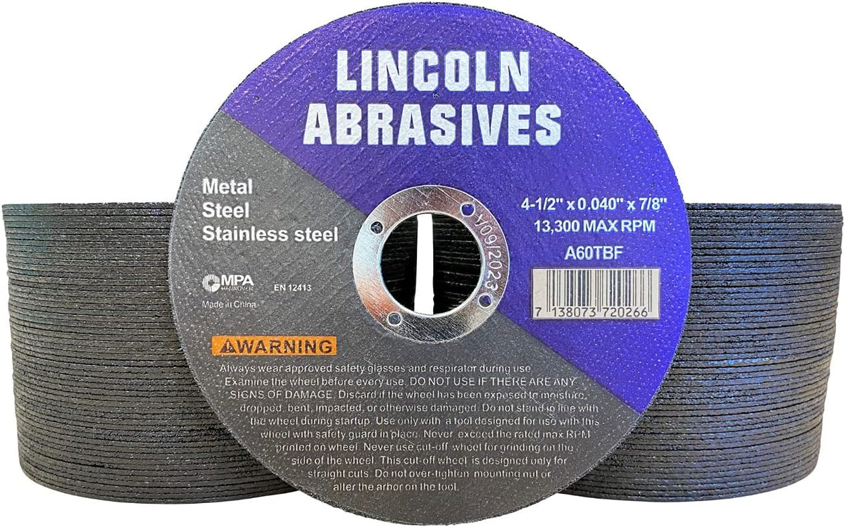 4.5" cut-off wheels lincoln abrasives .040" metal &, main product view