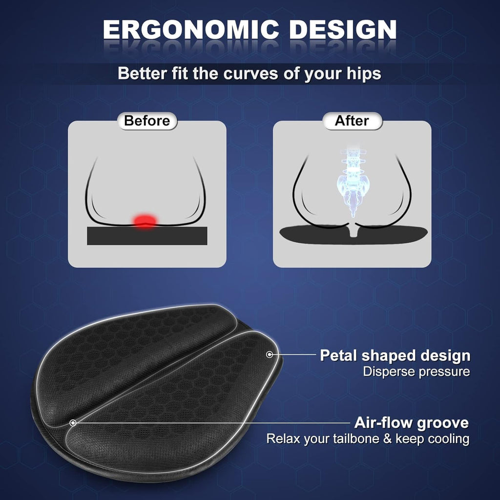 Motorcycle Seat Cover for Can-Am Ryker 900 2019-2026,Foldable Gel Cushionlycra Fabric with Air Ducts Shock Absorption Breathable and Wear-Resistant