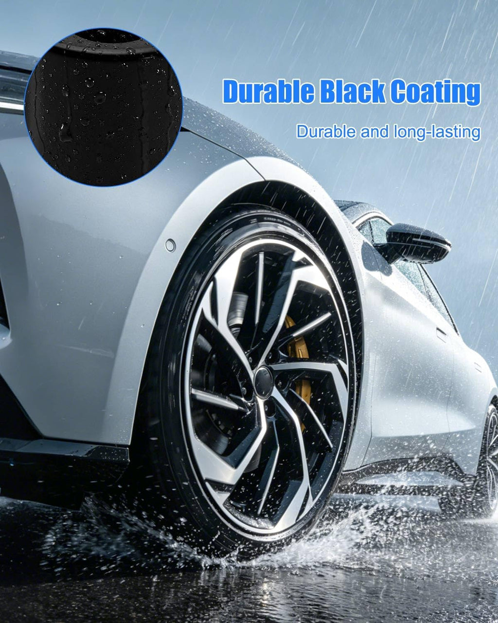 5 Pack Cone Seat Wheel Locks Replace 24548, 1/2"-20 Thread Size, Black