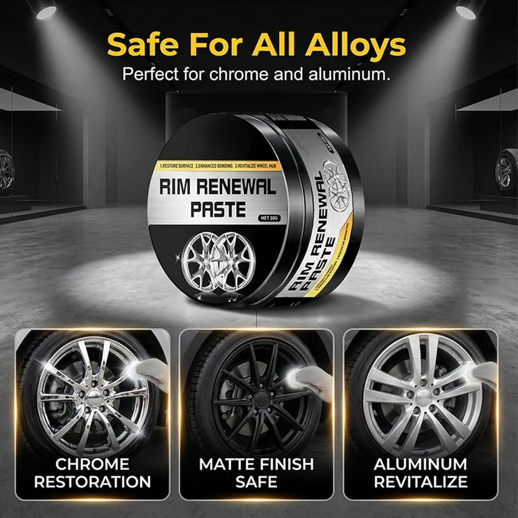 2026 New Wheel Care & Restoration Paste, Rim Renewal Paste, Rim Repair Kit Curb Rash, Car Wheel Scratch Repair Paste with Sponge, Multi-Purpose Wheel Restoration Polish Buffs (2PCS)