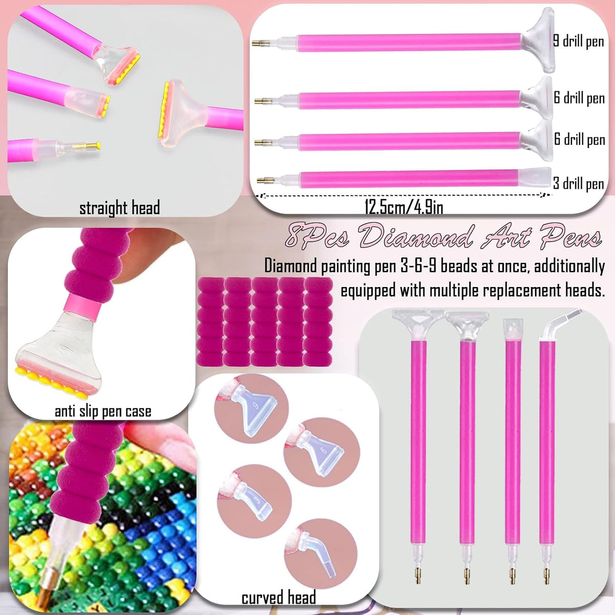 nlxcxucy 158pcs diamond art accessories kit, package contents
