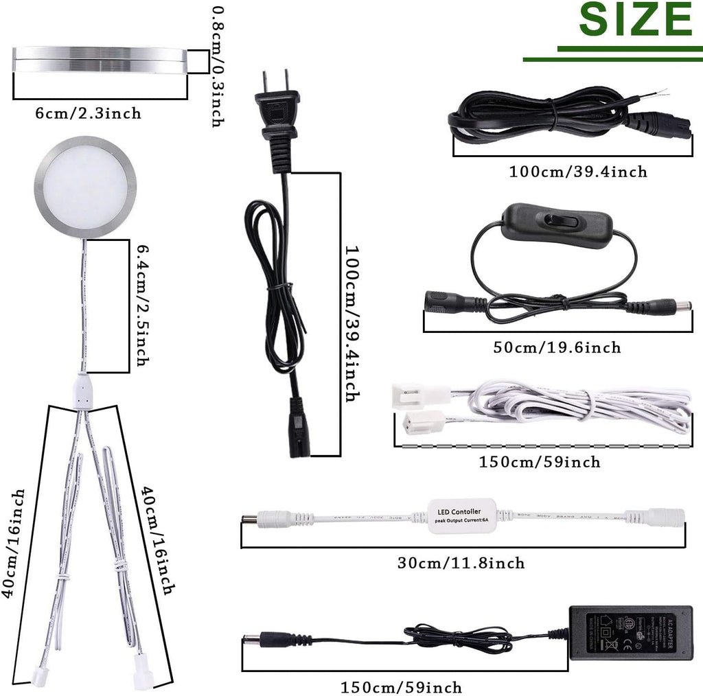 aiboo linkable under cabinet led lighting 12v dimmable, close-up detail