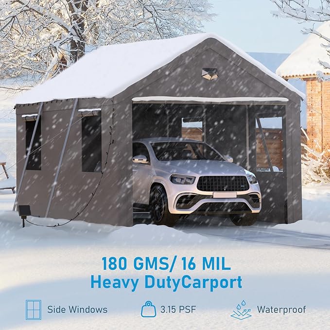 10x20 Carport Canopy, Heavy Duty Car Port, Portable Car Ports Garage - Image 7