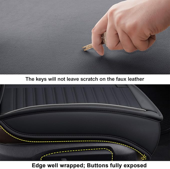LINGVIDO Car Seat Covers, Breathable and Waterproof Faux Leather Automotive - Image 5