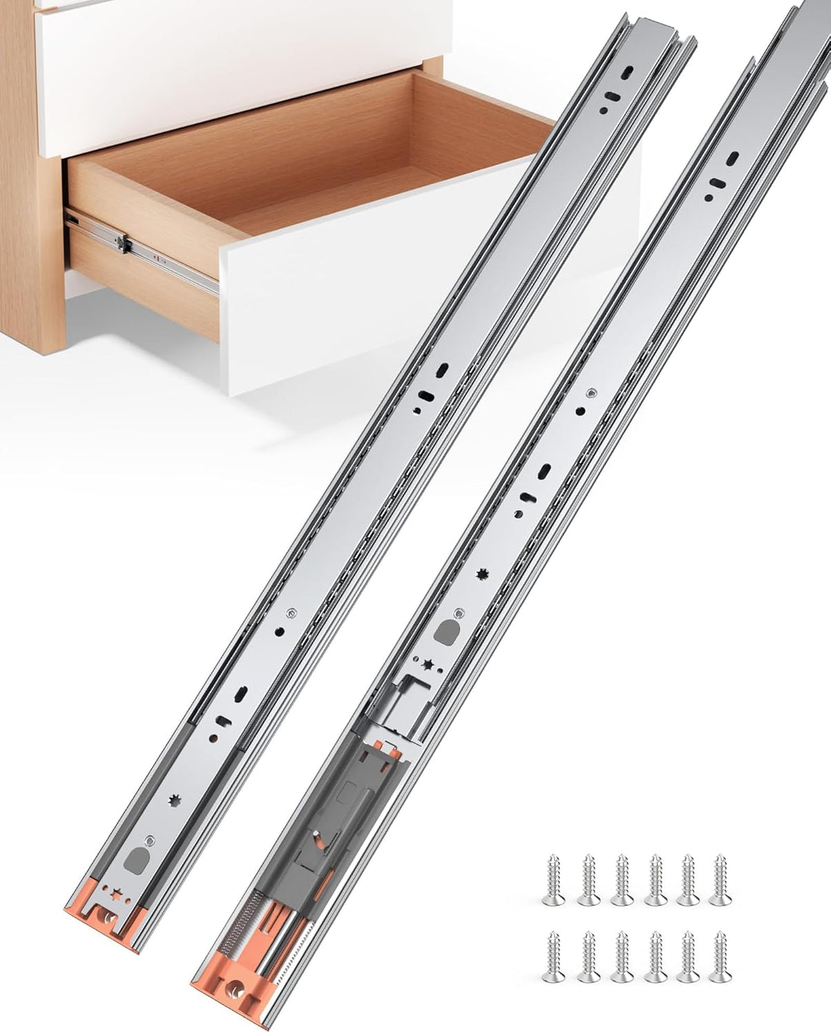 chibery 14" side mount soft close drawer slides, main product view