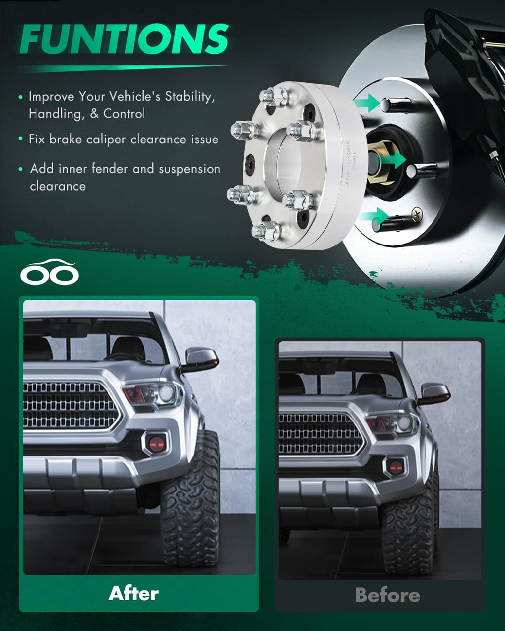 SCITOO 2" Wheel Spacers 5x5 for Chevrolet Tahoe 2Pcs | Wheel Spacers Adapters 14x1.5 Studs 78.1mm HB 5 Lug for Chevrolet C1500 for Chevrolet C1500 Suburban for Chevrolet Express 1500