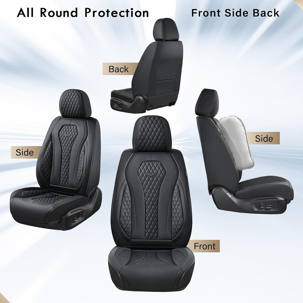 coverado seat covers, car seat covers front seats, side view