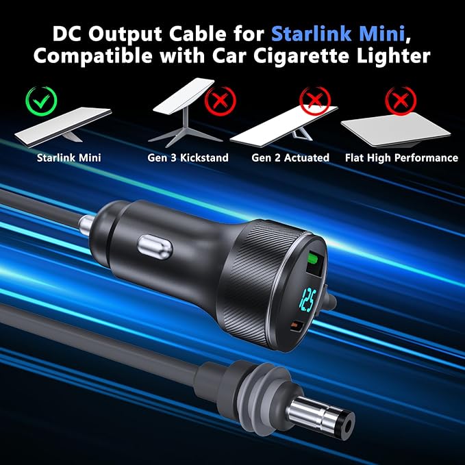 3-in-1 Starlink Mini Cable, Car Charger - Image 2