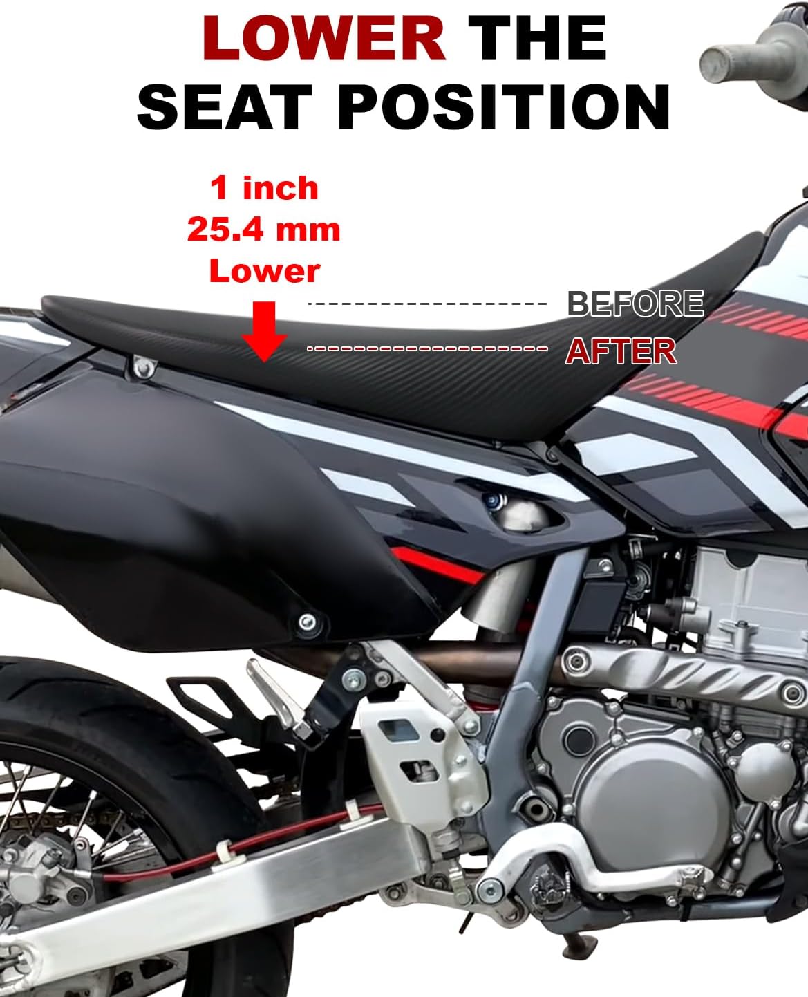 Seat Cover Fit for DRZ400 DRZ400E DRZ400S DRZ400SM KLX400R KLX400SR | Fit for KLX400R KLX400SR 2003-2004, DR-Z400 DR-Z400E DR-Z400S DR-Z400SM 2000-2024 Waterproof Seat Cover Cushion with Sponge