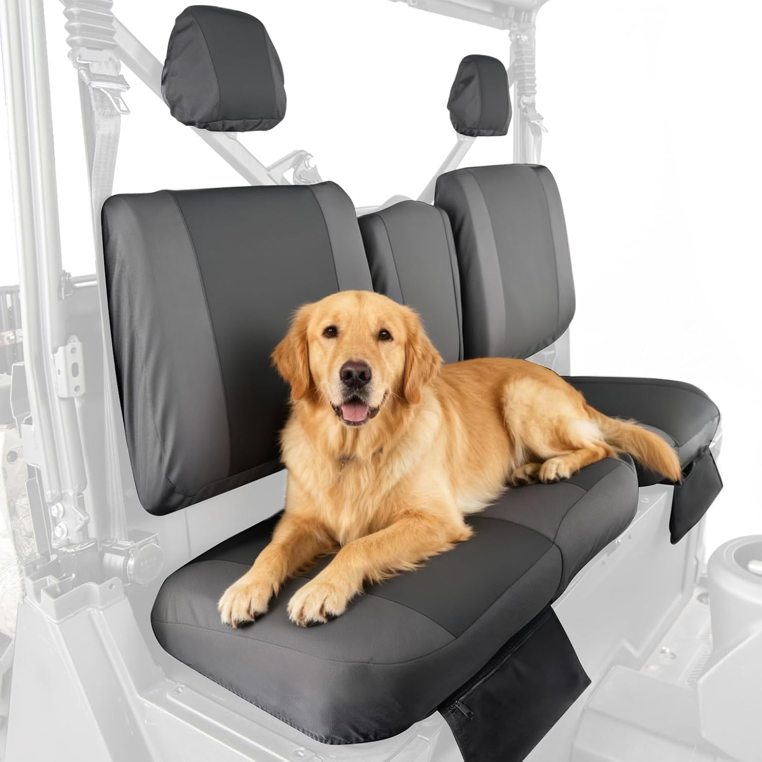 KEMIMOTO 1680D Seat Covers Set Compatible with CFMOTO Uforce 1000 2019-2024/1000 XL 2022-2024 (Front Seats) Oxford Fabric Pet Toenail Proof Water-Resistant Seat Cover Accessories